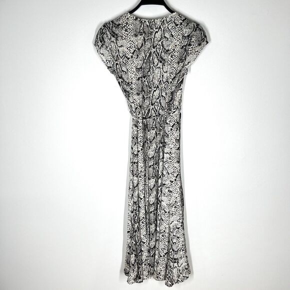 NEW Reformation Sz XS Carina Snake Print Wrap Midi Dress - Picture 6 of 9